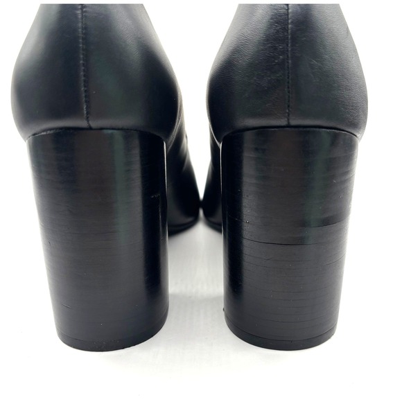 Tory Burch Chelsea Block Heel Pump Black Napa Leather Gold Logo Women's Size 9 - Picture 7 of 8